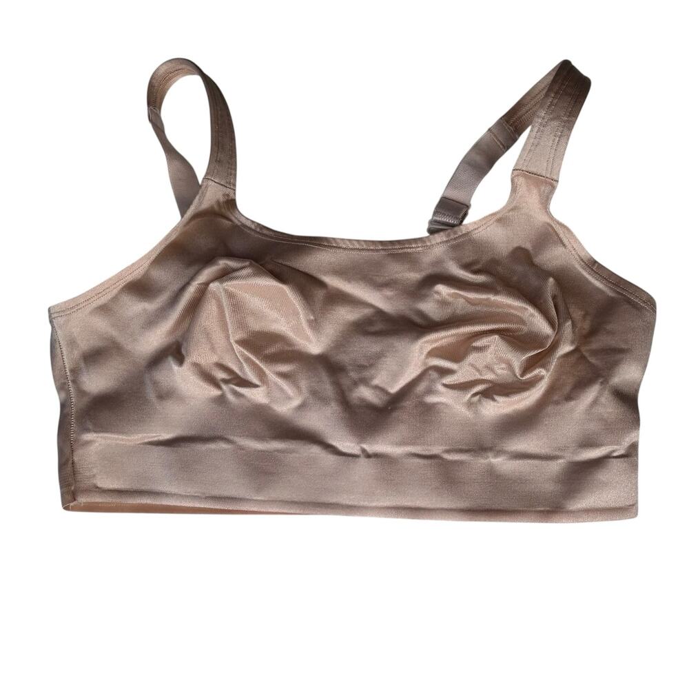 Ruby Ribbon Bra  34 Demiette Style 3029 Beige Adjustable Straps Compression